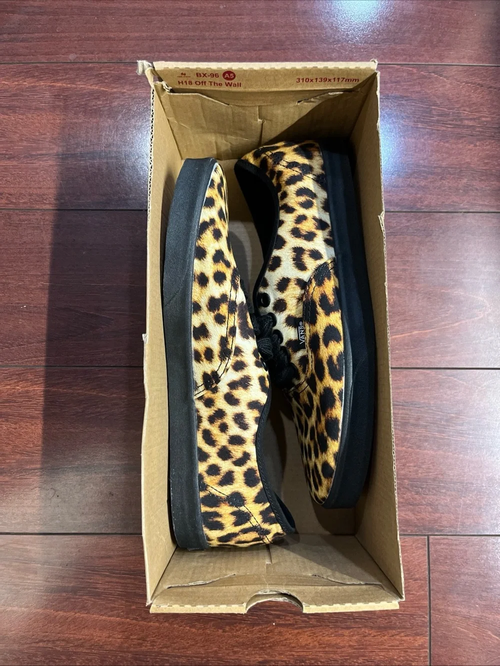 Womens 8.5 Vans Authentic Lowpro Leopard Print Low Top Shoe Sneaker New HALF BOX